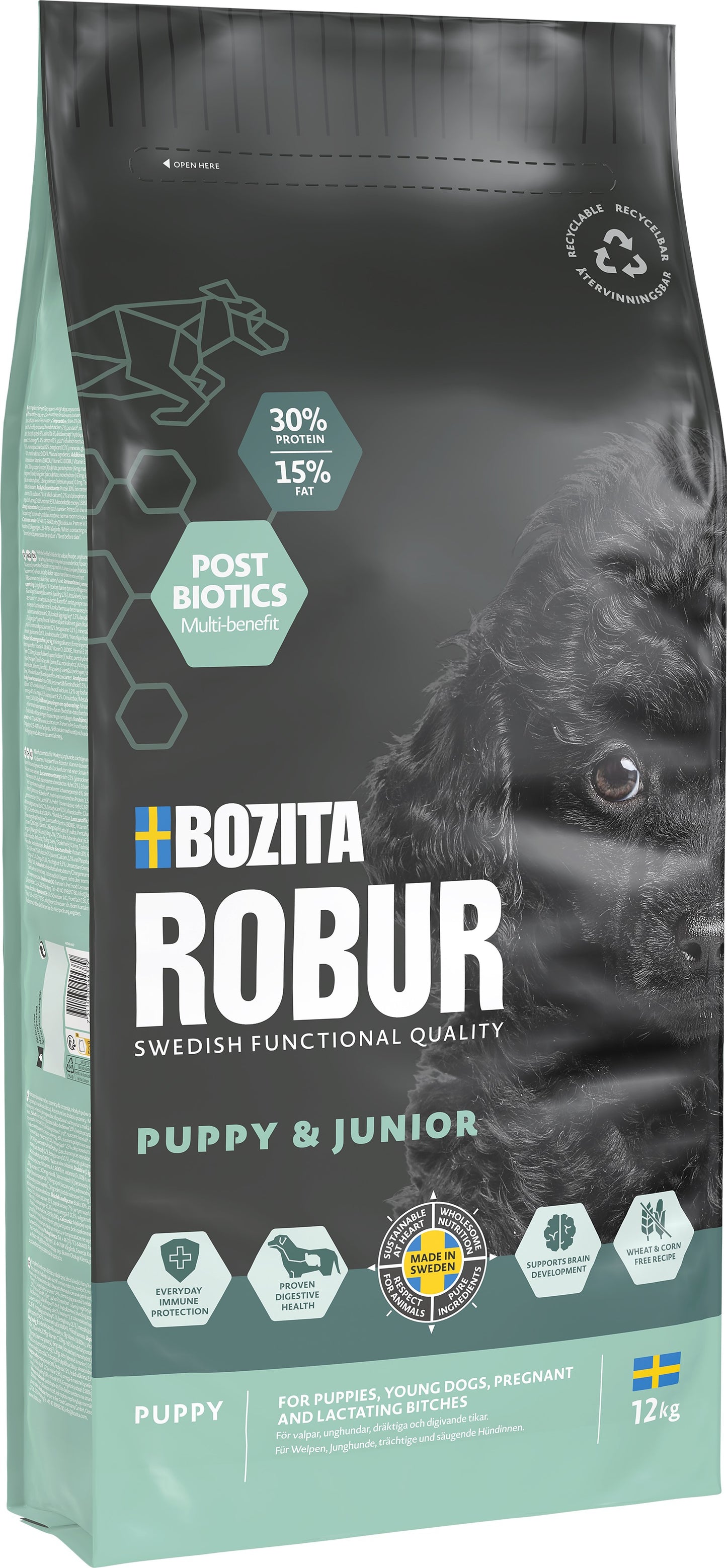 Bozita Robur Puppy & Junior Torrfoder för hund 12kg