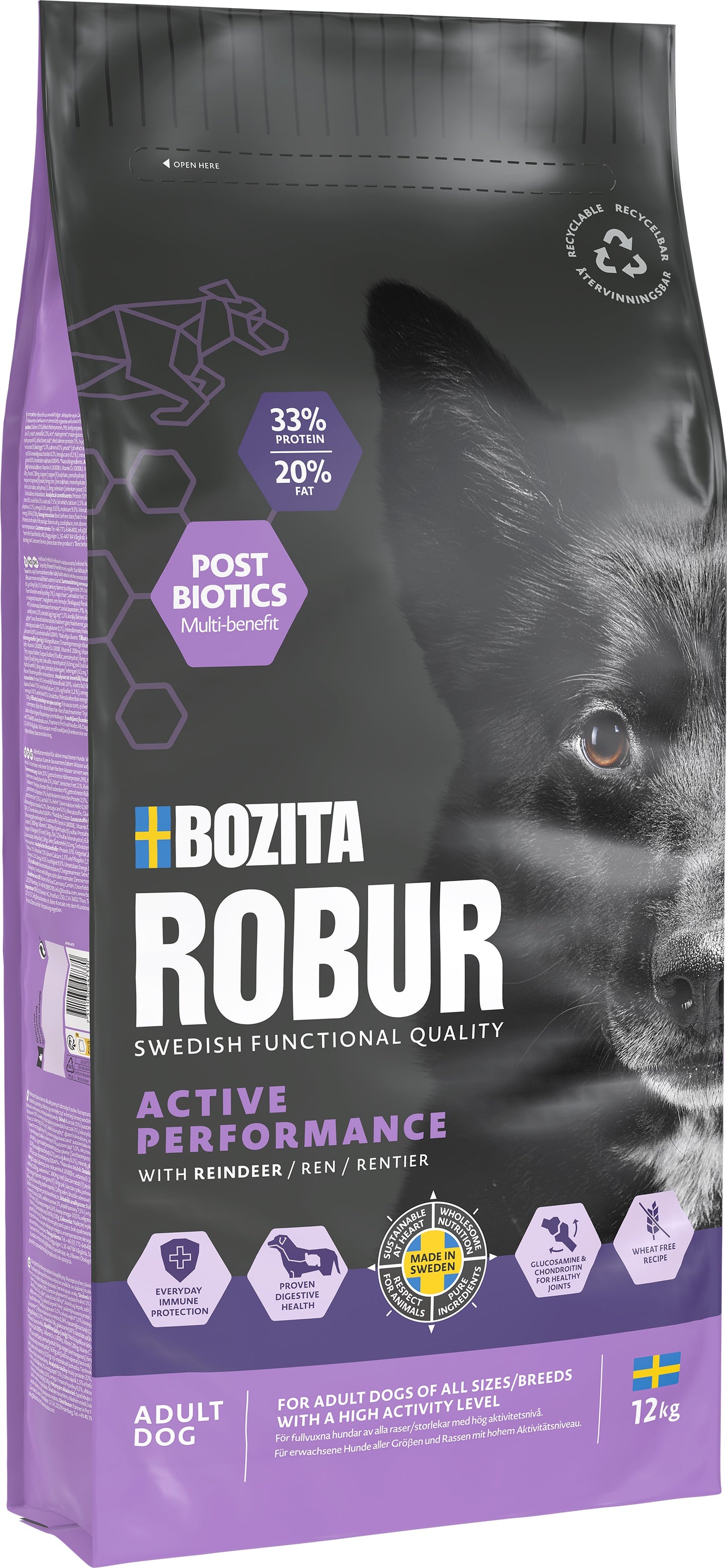 Bozita Robur Adult Active Performance Reindeer Foder 12kg