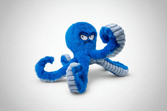 Octopus Bläckfisk Aktiveringsleksak med Pipljud - Interaktiv Mental Stimulans & Tandrenare för Hundar | Små & Medelstora Hundar