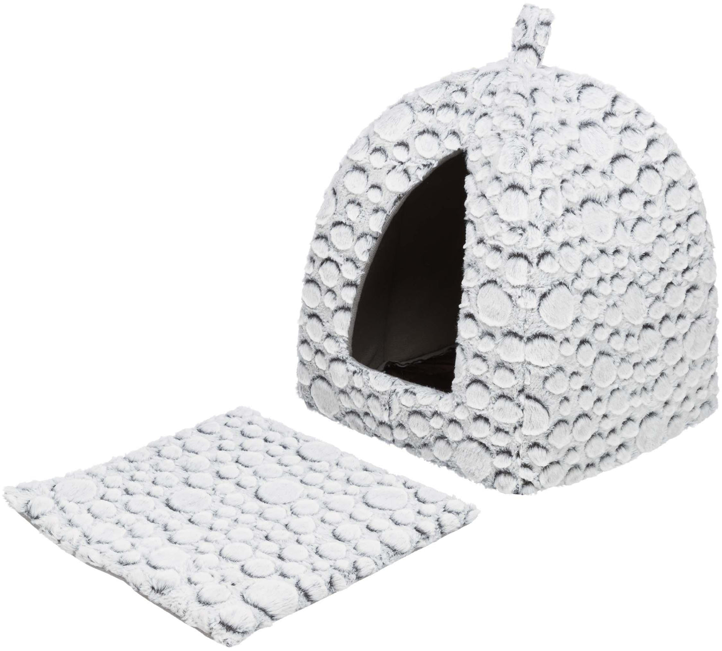 Trixie Mila igloo, plysch, 32 × 42 × 32 cm, vit-grå 