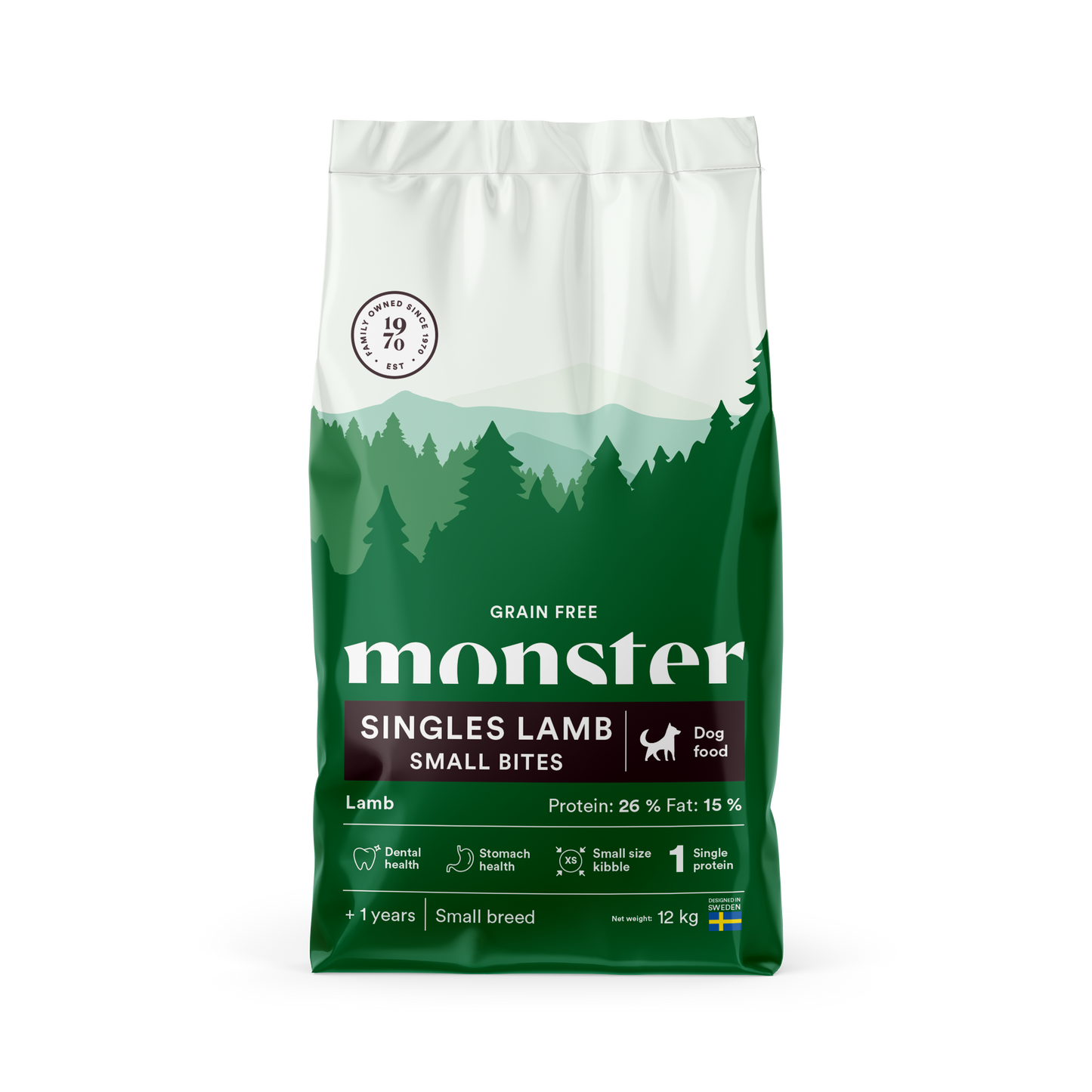 Monster Dog Grain Free Singles Lamb Small Bites spannmålsfritt torrfoder för hund med lamm som enda proteinkälla