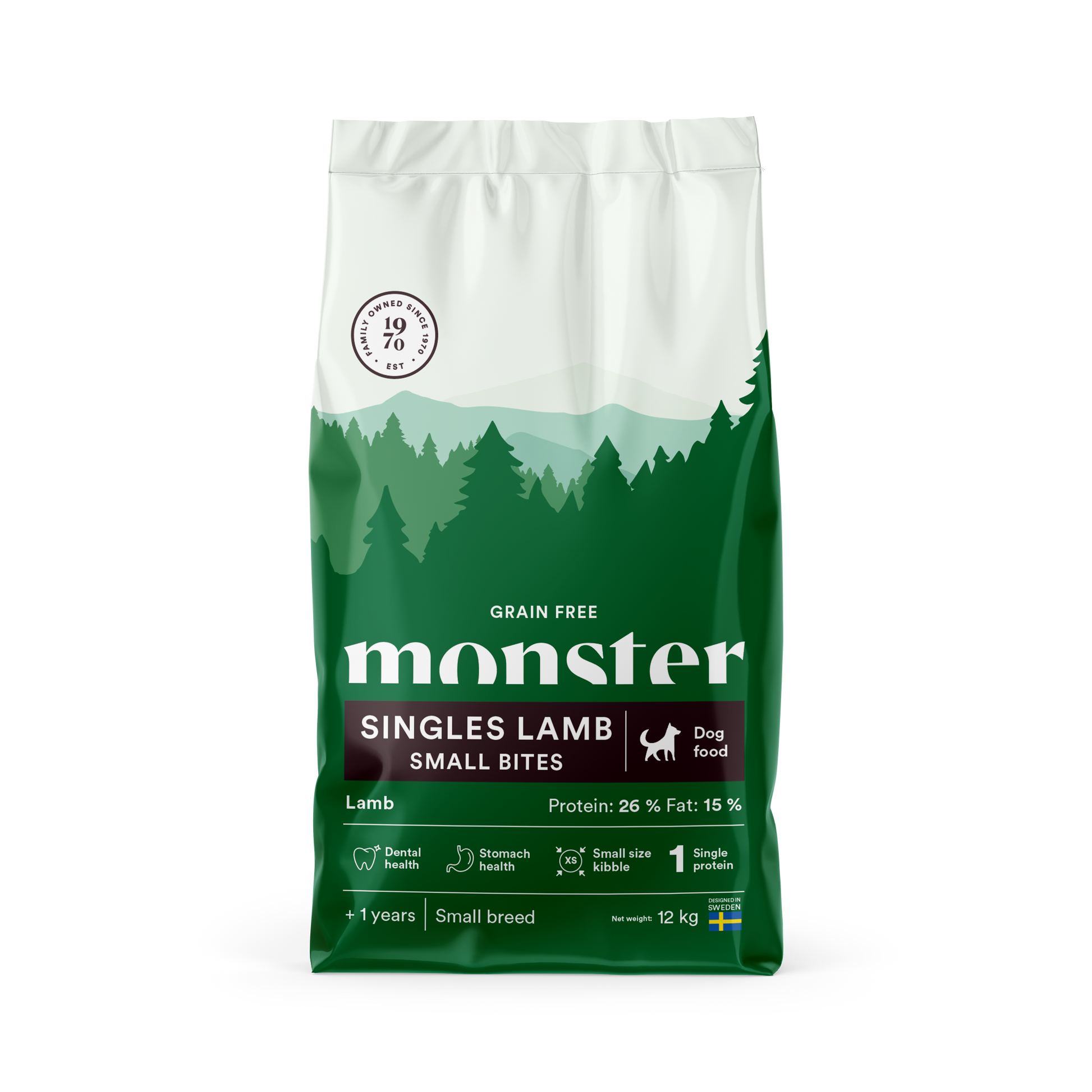 Monster Dog Grain Free Singles Lamb Small Bites spannmålsfritt torrfoder för hund med lamm som enda proteinkälla