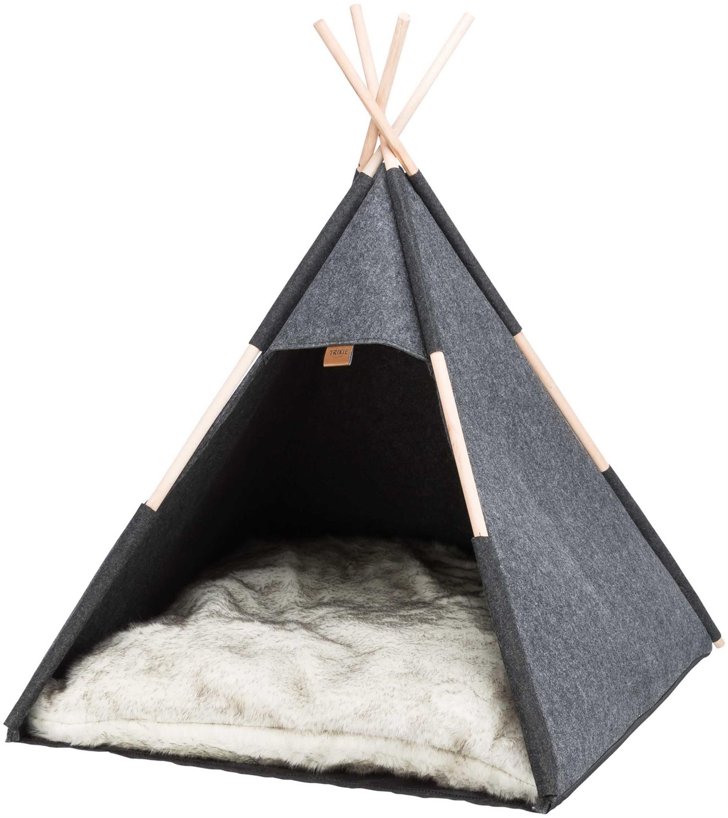 Trixie Tipi tält, filt, 70 × 70 × 70 cm, antracit 