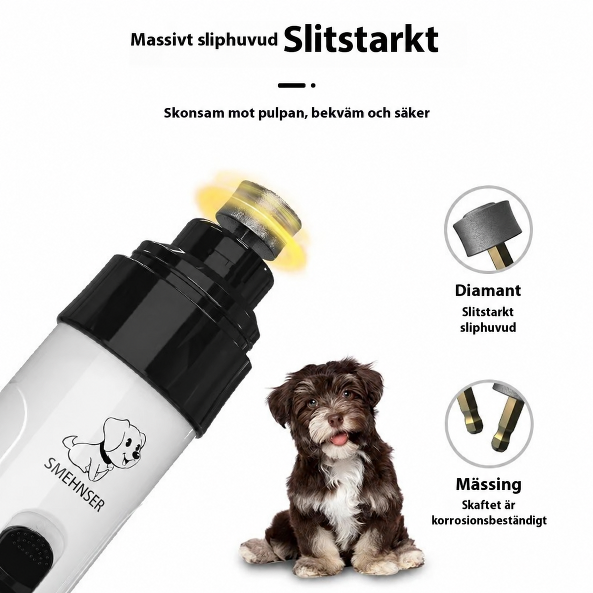 Professionell Elektrisk Kloslip med LED-belysning för Hund & Katt | Tyst & Säker Klovård