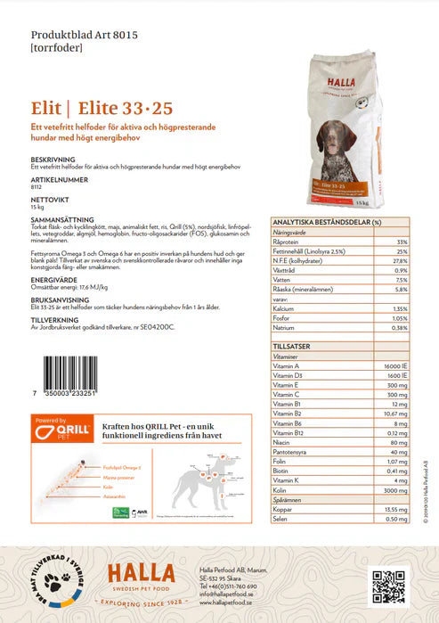 Halla Elit 33-25 - 15kg