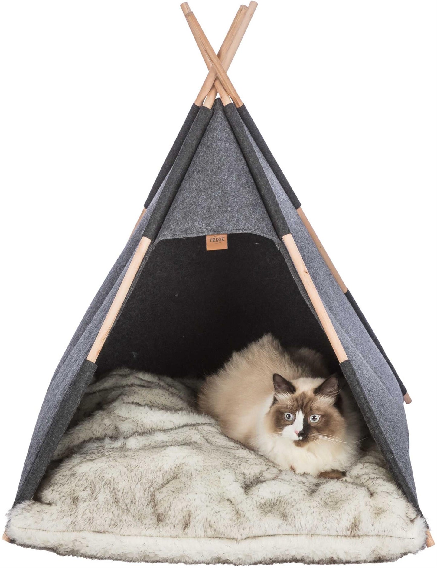 Trixie Tipi tält, filt, 70 × 70 × 70 cm, antracit 