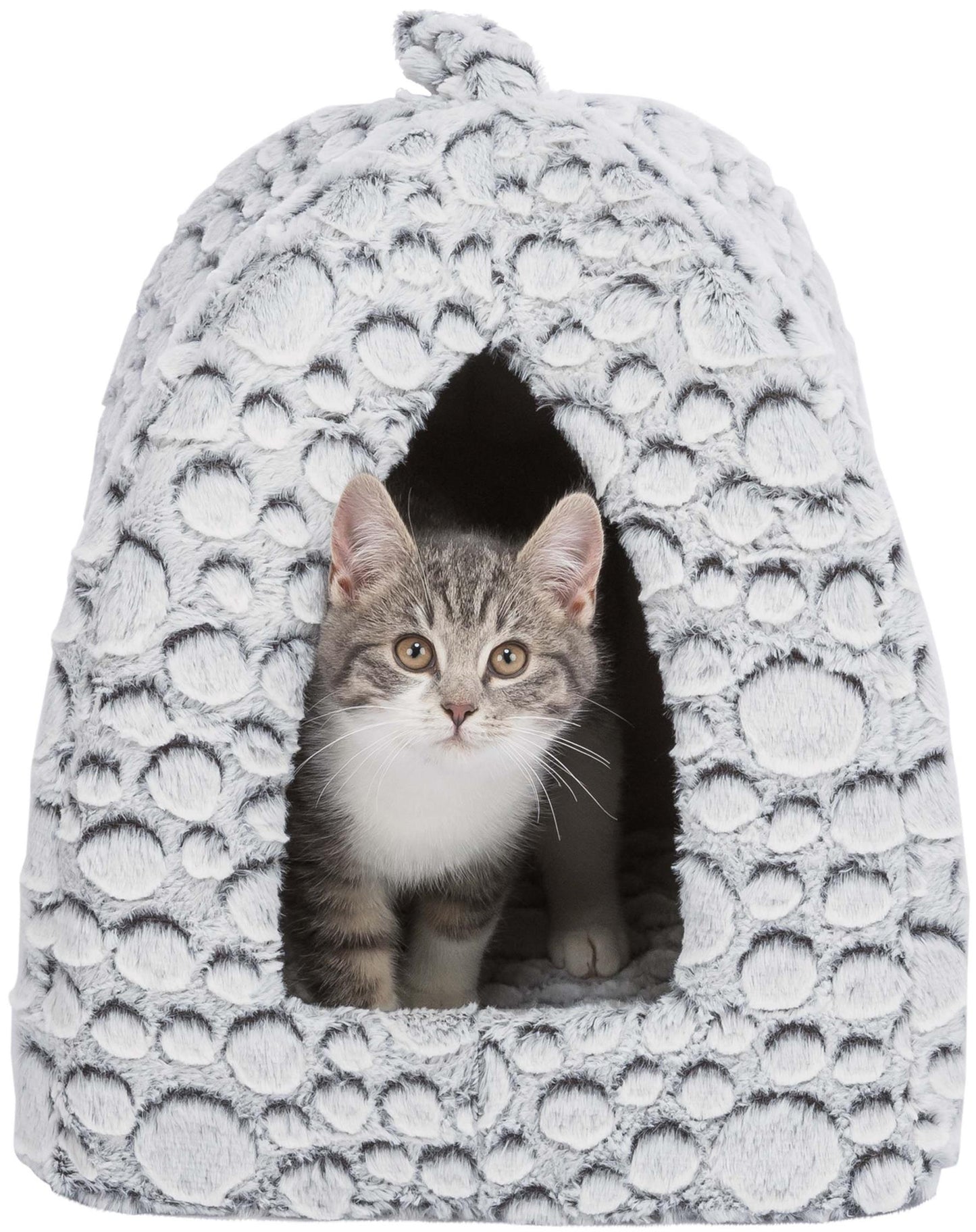 Trixie Mila igloo, plysch, 32 × 42 × 32 cm, vit-grå 