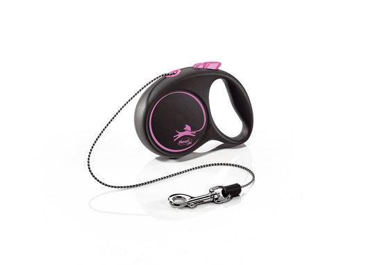 Flexi Svart Design - snöre Rosa 